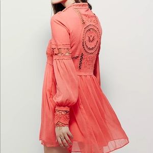 FP Coral In Dreamland Eyelet Babydoll dress